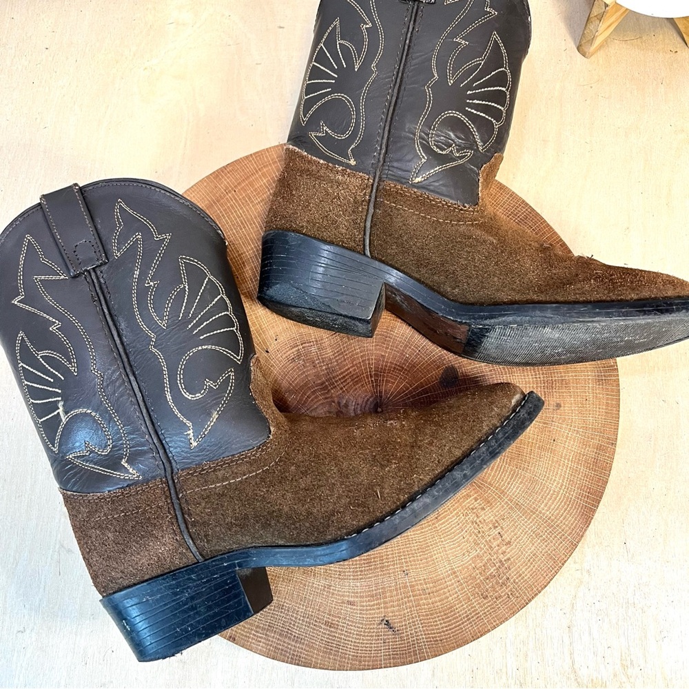 Acme Brown Leather Kids Size 2 Western Cowboy Boots